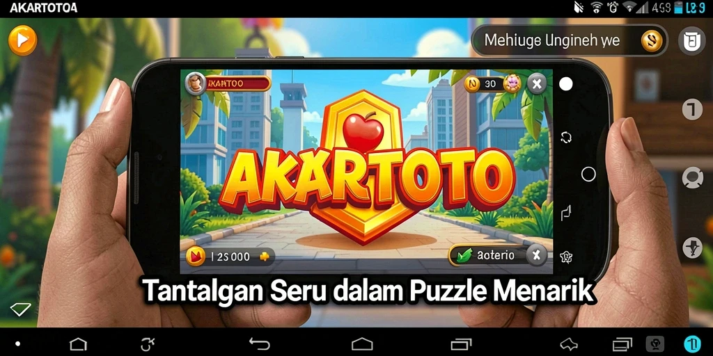 Screenshot gameplay AKARTOTO menampilkan teka-teki yang menantang dan menarik.