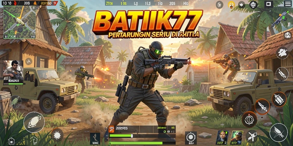Tampilan gameplay menegangkan di dunia Battle Royale.