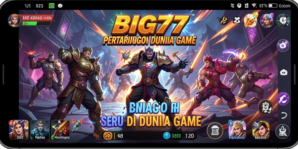 Screenshot menampilkan karakter bertarung di arena yang penuh aksi.