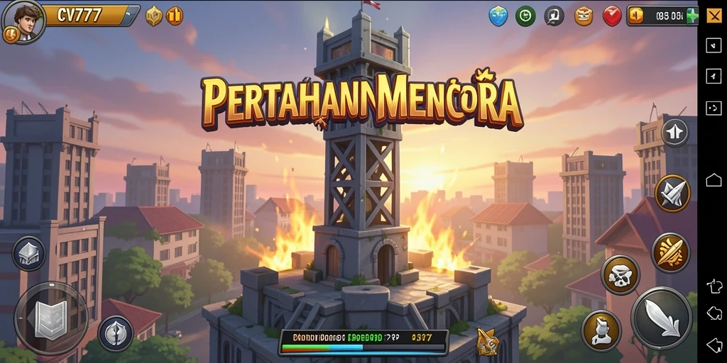 Tangkapan layar CV777 menunjukkan aksi mendebarkan dalam pertahanan menara.