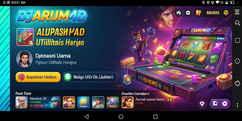 Screenshot aplikasi DJARUM4D menunjukkan antarmuka pengguna yang intuitif.