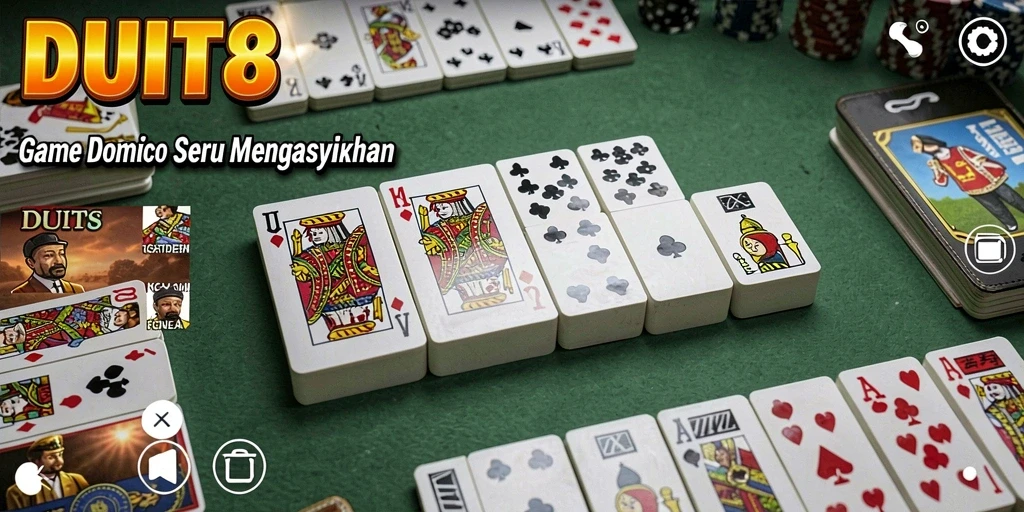 Tampilan seru gameplay domino di DUIT8.