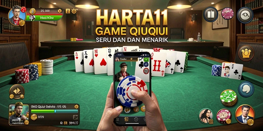 Screenshot HARTA11 menunjukkan gameplay QiuQiu yang seru.