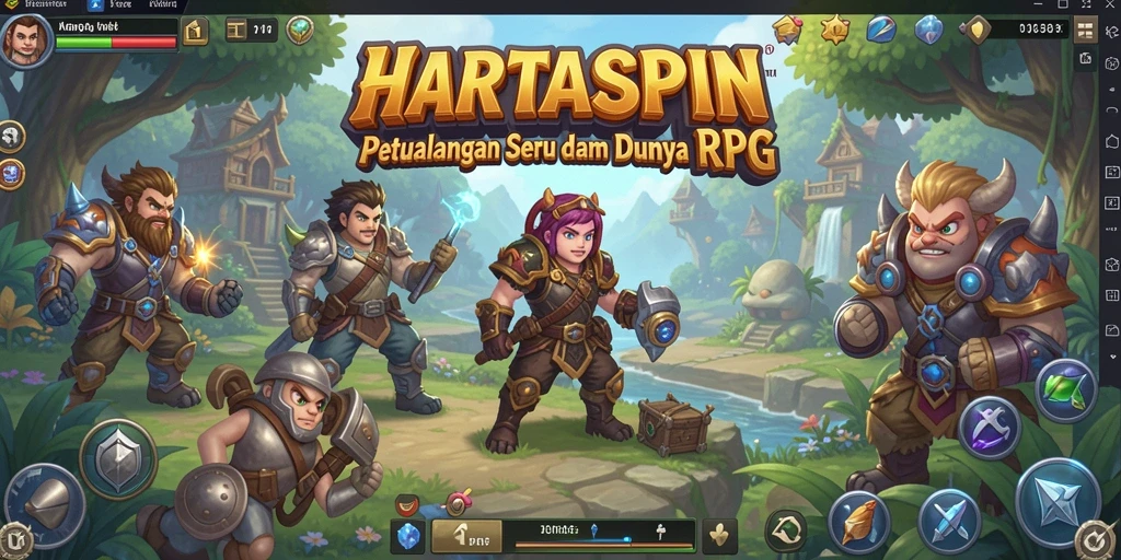 Screenshot menampilkan aksi seru dalam pertarungan RPG di HARTASPIN.