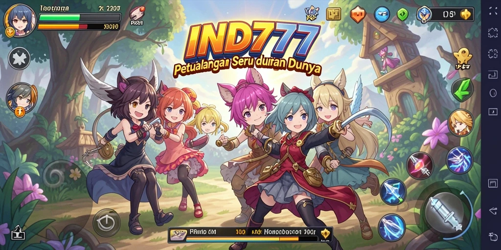 Tangkapan layar yang menunjukkan aksi seru dalam game Anime IND777.