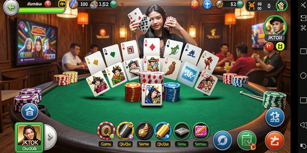 Screenshot JKTOK menampilkan gameplay QiuQiu yang seru.