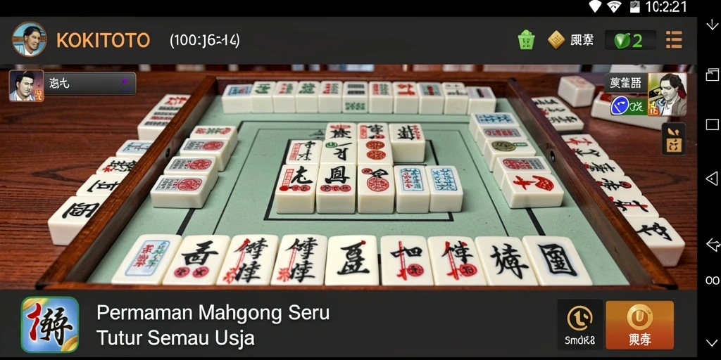 Tangkap momen seru gameplay KOKITOTO dalam permainan Mahjong yang penuh strategi.
