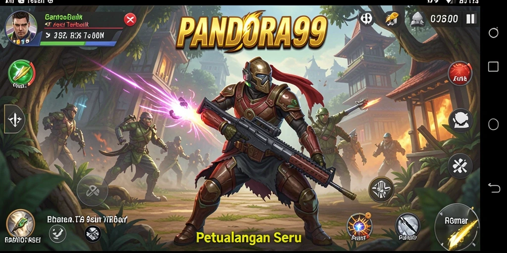 Screenshot menunjukkan aksi intens dalam permainan PANDORA99.