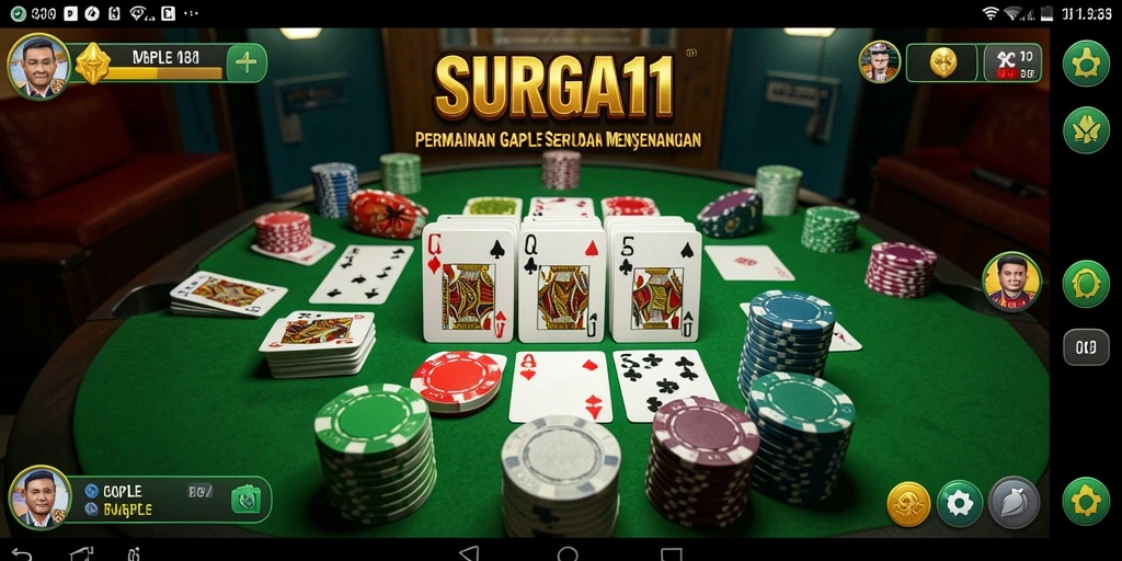 Gameplay seru dan menarik dari SURGA11 saat bermain Gaple.