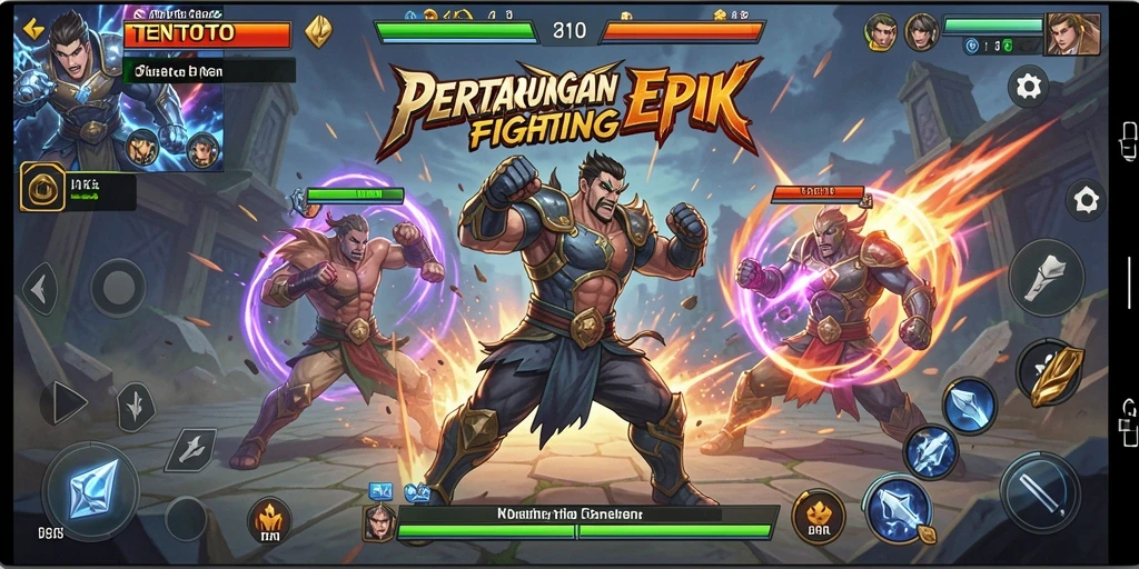 Tangkapan layar TENTOTO menampilkan aksi pertarungan yang mendebarkan dan grafis yang memukau.