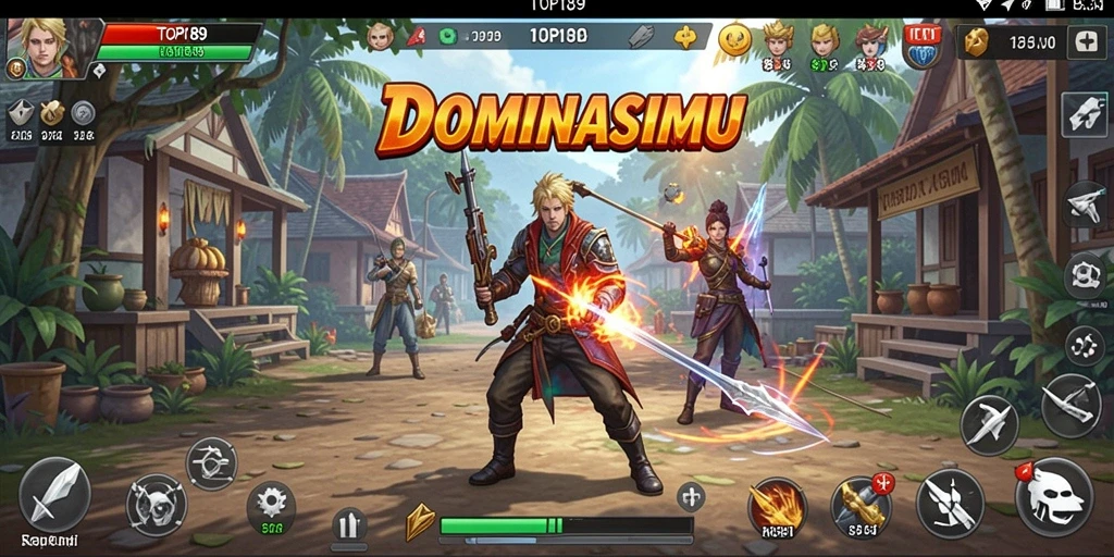 Tampilan gameplay yang intens dalam strategi pertempuran.